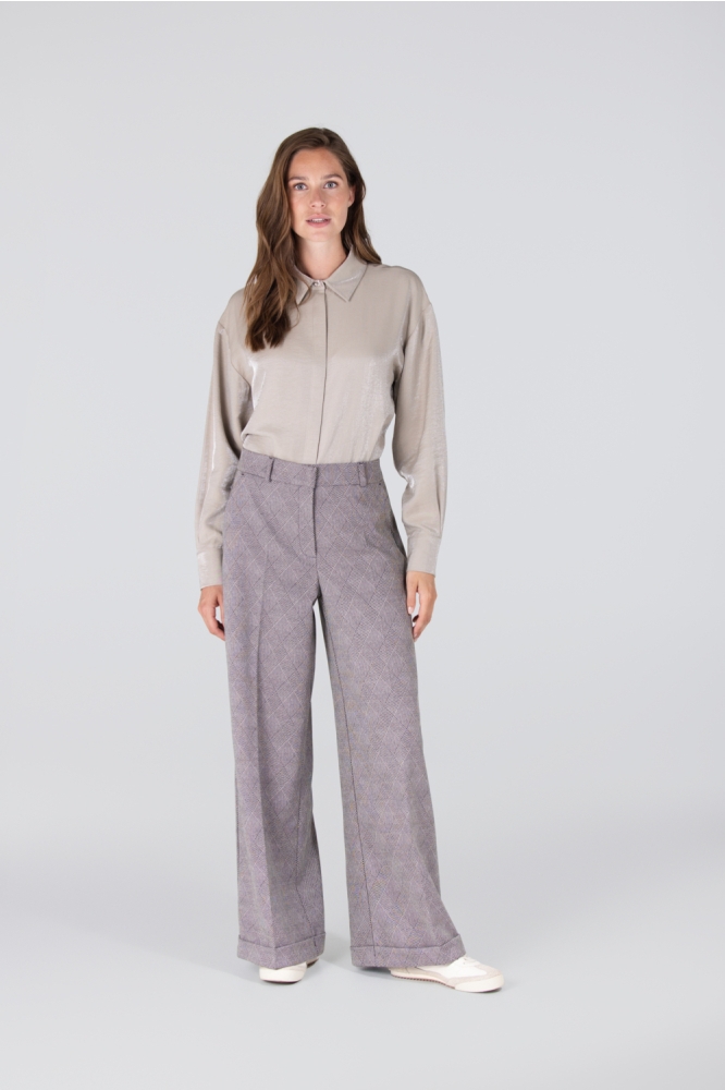 DENISE W25 BROEK WSC 407 000985 BLACK OFF WHITE